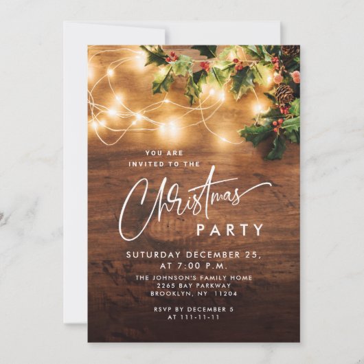 Mistletoe rustieke kerstvakantie feestje kaart (Voorkant)