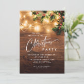 Mistletoe rustieke kerstvakantie feestje kaart (Staand voorkant)