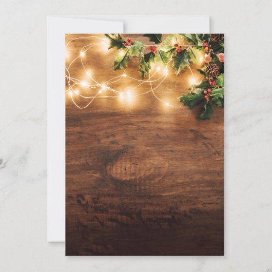 Mistletoe rustieke kerstvakantie feestje kaart (Achterkant)