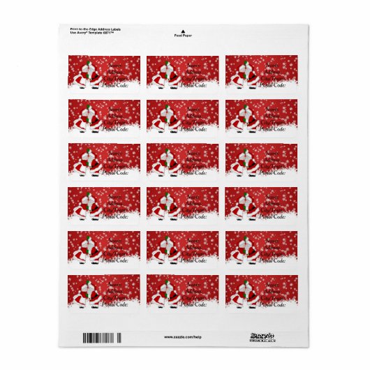 Mistletoe Santa Adresetiketten Etiket (Full Sheet)