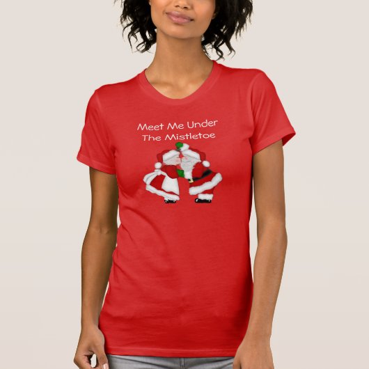 Mistletoe Santa Kerstmis T-Shirt (Voorkant)