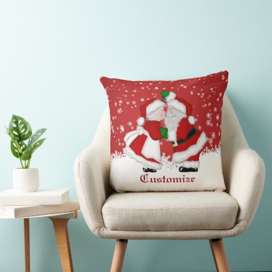 Mistletoe Santa kerstSierkussen Kussen (Stoel)