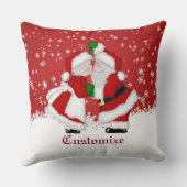 Mistletoe Santa kerstSierkussen Kussen (Achterkant)