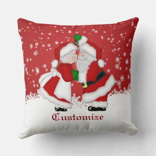 Mistletoe Santa kerstSierkussen Kussen (Achterkant)