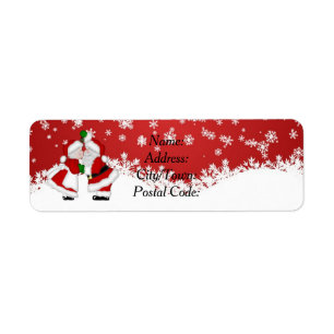Mistletoe Santa Return-adreslabel Etiket