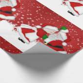 Mistletoe Santa Wrapping Paper Cadeaupapier (Hoek)