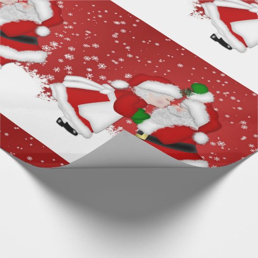 Mistletoe Santa Wrapping Paper Cadeaupapier (Hoek)
