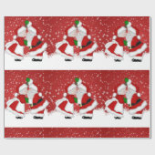 Mistletoe Santa Wrapping Paper Cadeaupapier (Vlak)