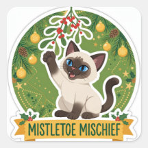 Mistletoe Schelmenstreek Kerstkat Sticker