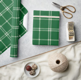 Mistletoe Schotse ruit Cadeaupapier