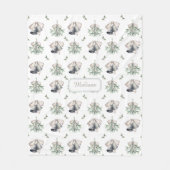 Mistletoe Silver Bells Christmas Fleece Deken (Voorkant)