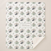 Mistletoe Silver Bells Christmas Sherpa Deken (Voorkant)