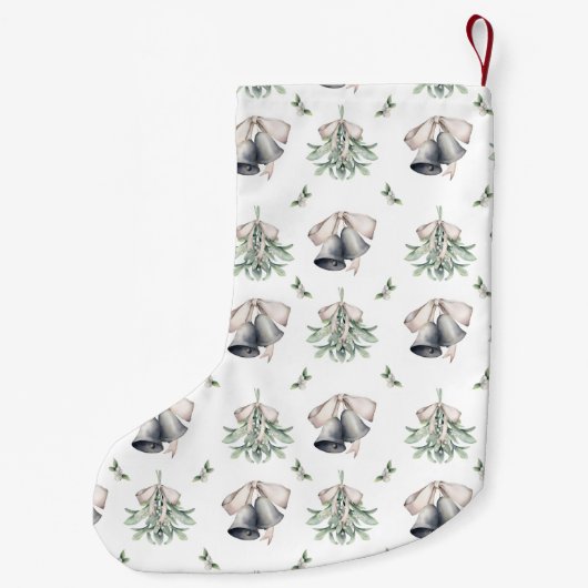 Mistletoe Silver Bells Traditional  Kleine Kerstsok (Achterkant)