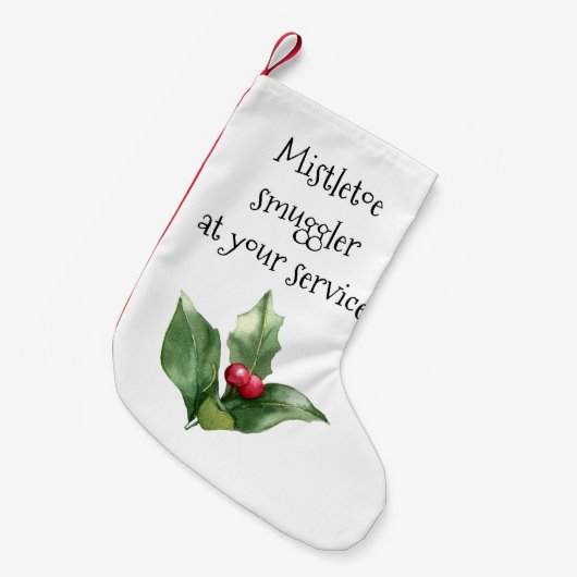 Mistletoe Smuggler tot uw dienst Grappige Kerstmis Kleine Kerstsok (Voorkant (Hangend))