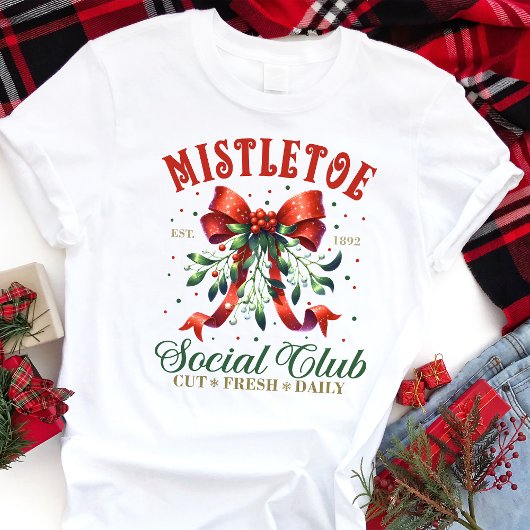 Mistletoe Social Club Coquette Kerstmis Tri-Blend Shirt