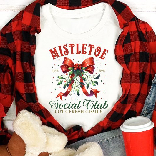 Mistletoe Social Club Coquette Kerstmis Tri-Blend Shirt