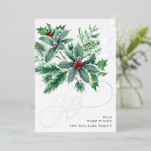 Mistletoe Sparkle Kerstgroet Silver Folie Feestdagenkaart (Staand Voorkant)