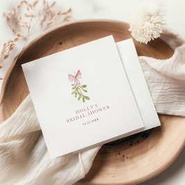 Mistletoe Stof Roze Strik Bruidsborrel Servet