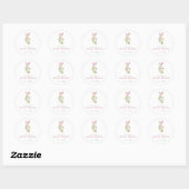 Mistletoe Stof Roze Strik Bruidsfeest Ronde Sticker (Vel)