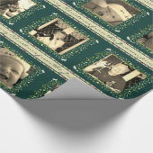 Mistletoe strepen groene kerstfoto's cadeaupapier (Hoek)