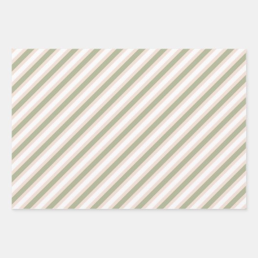 Mistletoe Stripes Green Eggnog Inpakpapier Vel (Voorkant 2)