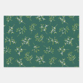 Mistletoe Stripes Groen Roos Inpakpapier Vel (Voorkant)