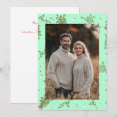 Mistletoe Sweet Botanical Christmas Custom Foto Feestdagenkaart (Voorkant / Achterkant)