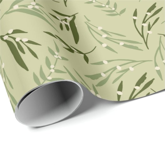 Mistletoe takken. cadeaupapier (Rol Hoek)