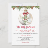Mistletoe The Season to Be Married Bridal Shower I Kaart (Voorkant)