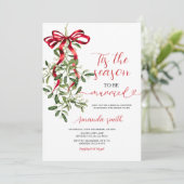 Mistletoe The Season to Be Married Bridal Shower Kaart (Staand voorkant)