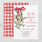 Mistletoe The Season to Be Married Bridal Shower Kaart (Voorkant / Achterkant)