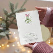 Mistletoe thema Kerstmis gepersonaliseerd Feestdagenkaart