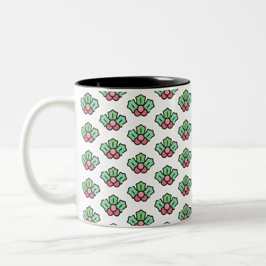 mistletoe tweekleurige koffiemok (Links)