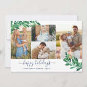 Mistletoe Twigs Photo Collage Prettige feestdagen Feestdagenkaart (Voorkant)