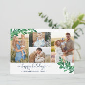 Mistletoe Twigs Photo Collage Prettige feestdagen Feestdagenkaart (Staand voorkant)