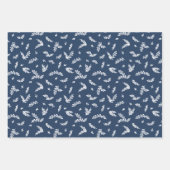 Mistletoe Twigs & Stripes Gemengde Kerstpatronen Inpakpapier Vel (Voorkant 3)