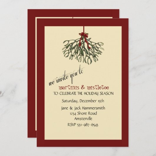 Mistletoe - Uitnodiging feestdag (Voorkant / Achterkant)