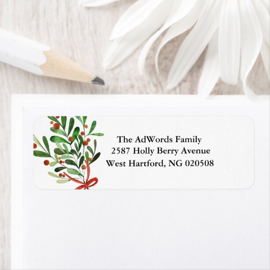 Mistletoe Vakantie Adresetiketten Etiket (Insitu)