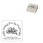 Mistletoe vakantie groetjes retournering adresstem rubberstempel (Gestempeld)