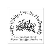 Mistletoe vakantie groetjes retournering adresstem rubberstempel (Afrduk)