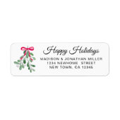 Mistletoe Vakantie Retouradres Etiket (Voorkant)