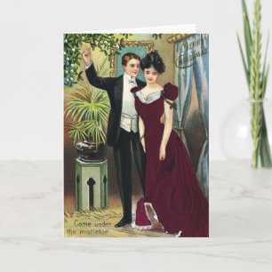 Mistletoe Vintage Christmas Kaart