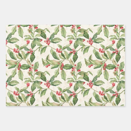 Mistletoe Vintage Christmas Wrapping Paper Sheets (Voorkant)