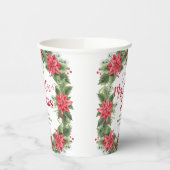 Mistletoe Voor Mrs Winter Poinsettia Bruidsfeest Papieren Bekers (Links)