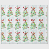 Mistletoe waterverf cadeaupapier (Vlak)