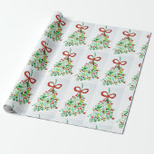 Mistletoe waterverf cadeaupapier (Uitgerold)