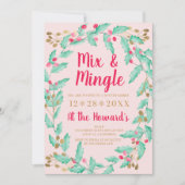 Mistletoe waterverf goud Kerst Mix Mingle Kaart (Voorkant)