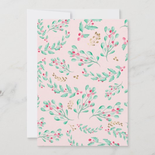 Mistletoe waterverf goud Kerst Mix Mingle Kaart (Achterkant)