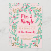 Mistletoe waterverf goud Kerst Mix Mingle Kaart (Voorkant / Achterkant)