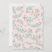 Mistletoe waterverf gouden kerstmis kaart (Achterkant)